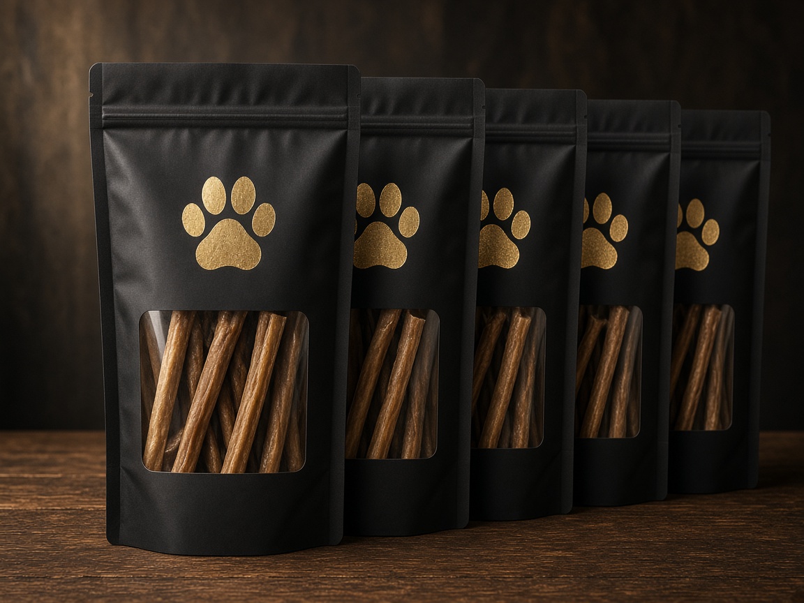 Retail pouches of natural dog chews